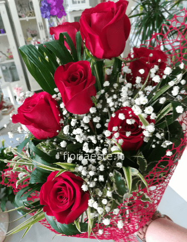 Bouquet di 7 Rose Rosse